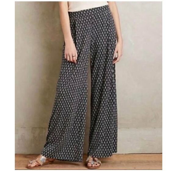 Sz XL - Anthropologie Elevenses Pattern Wide Leg Pants - Picture 4 of 10